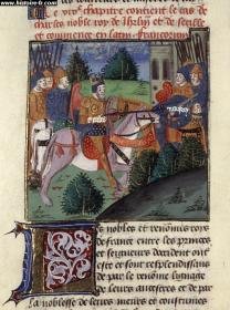 bataille de Bénévent, par Boccace, enluminure issue de l'ouvrage de casibus, France, XV° si...jpg
